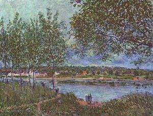 古いフェリーの道 作： Alfred Sisley